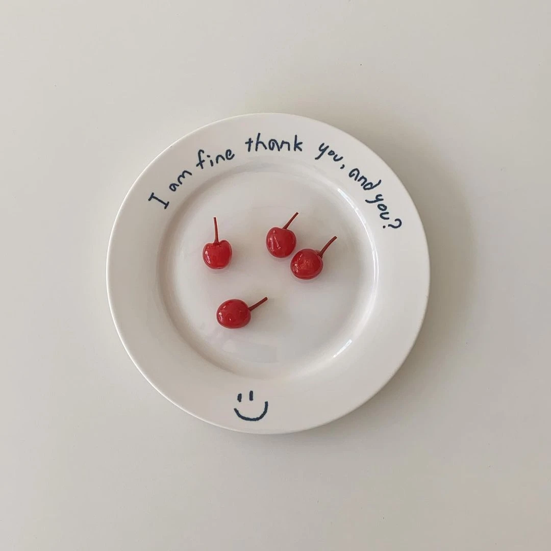I Am Fine Cute Dessert Plate Korean Style Ins Photo Props Fruit Dinner