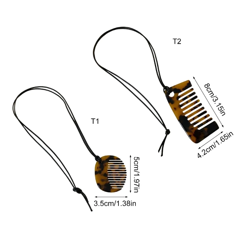 Fashionable Comb Pendant Necklace for Styling Fringe Portable Sturdy Acrylic Jewelry Accessory for Women Ladies Daily Use 6