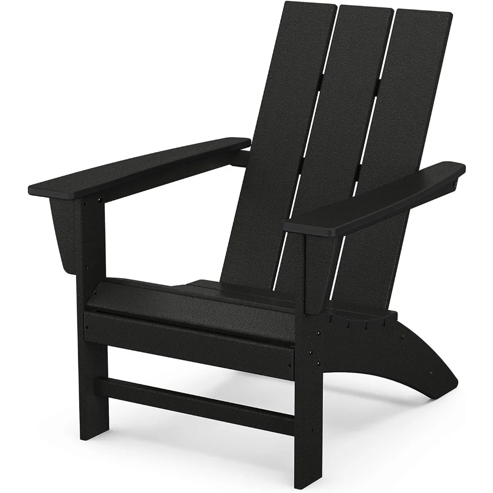 

Modern Adirondack Chair, Weatherproof,Easy to assemble&maintenance,Resin Plastic,Backrest Chair Black