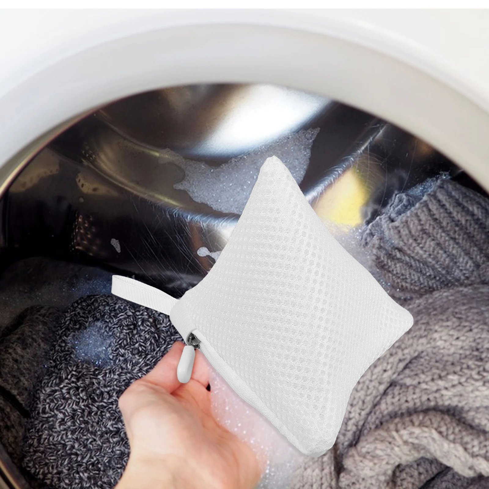3pcs Zippered Mesh Laundry Bags Triangular Washing Machine Wash Pouch Small Socks Underwear Wash Bags Polyester Wash Pouches 6