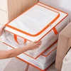 Large Capacity Foldable Bed bottom storagebox transparent waterproof sorting storagebag wardrobe sealed cotton quilt storagebag 1