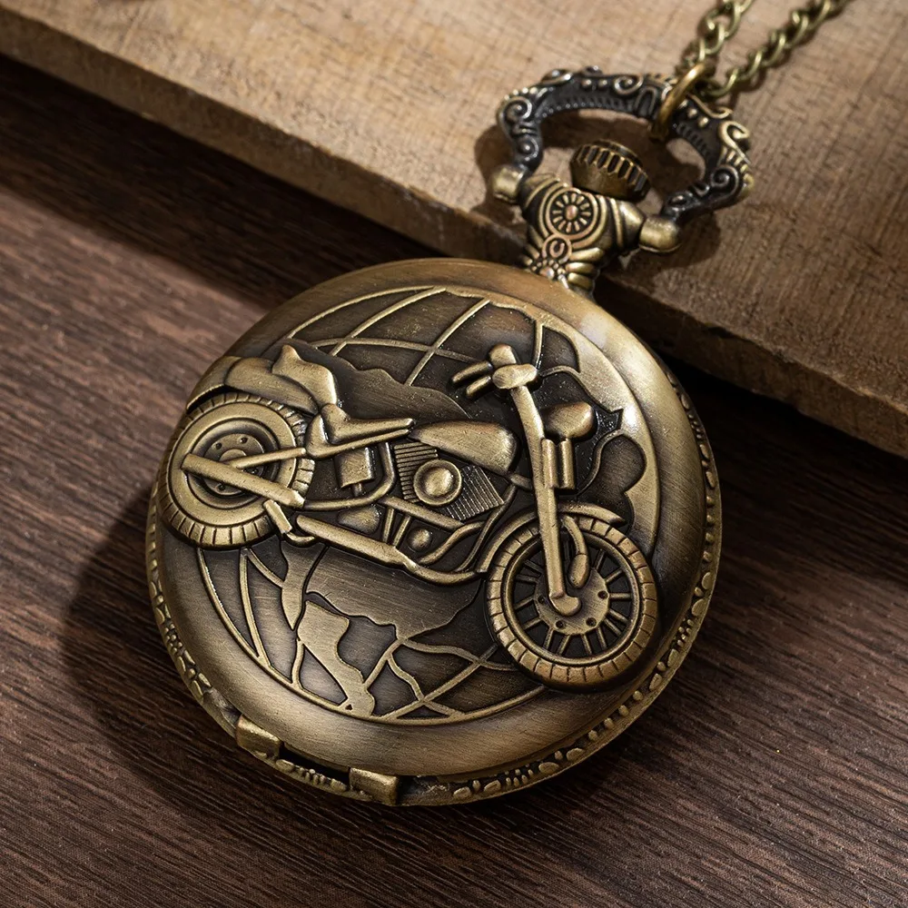 Motorcycle Retro Punk Style Unisex Pocket Watch pocket watch