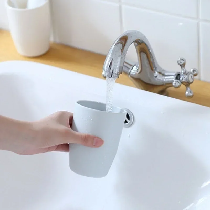 Simple and Fresh Couple Brushing Cup Thickened Round Mouthwash Cup Plastic Water Cup Wash Cup Brushing Tooth Cylinder