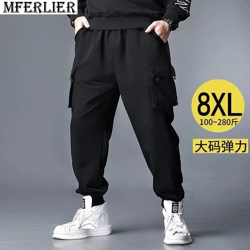 Men Cargo Pants Pockets Casual sports sweatpants Safari Style out door elastic Pants plus size 8XL 140kg,casual sweatpants,men casual pants,cargo pants,military cargo pants