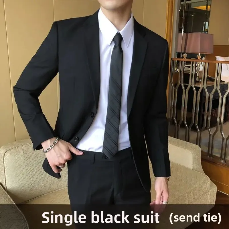 Two-button black one-piece suit