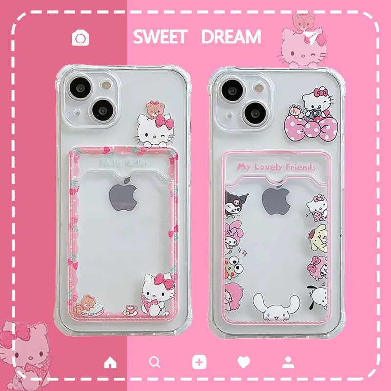 Transparent Hello Kitty Pattern Case For iPhone 15 ProMax 14