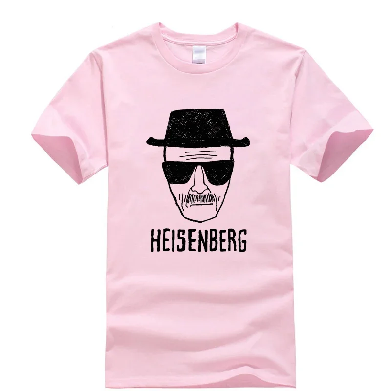 الرجال الموضة رداء علوي غير رسمي جودة قصيرة الأكمام 100% القطن فضفاض هايزنبرغ PrintedTshirt عادية رجالي التي شيرت كول الصيف الرجال التي شيرت