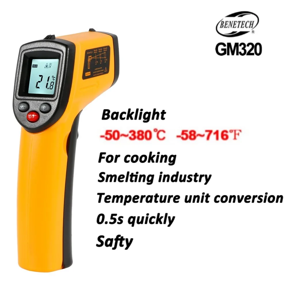 Infrared Thermometer, Gm320 Digital Temperature Gun For Cooking