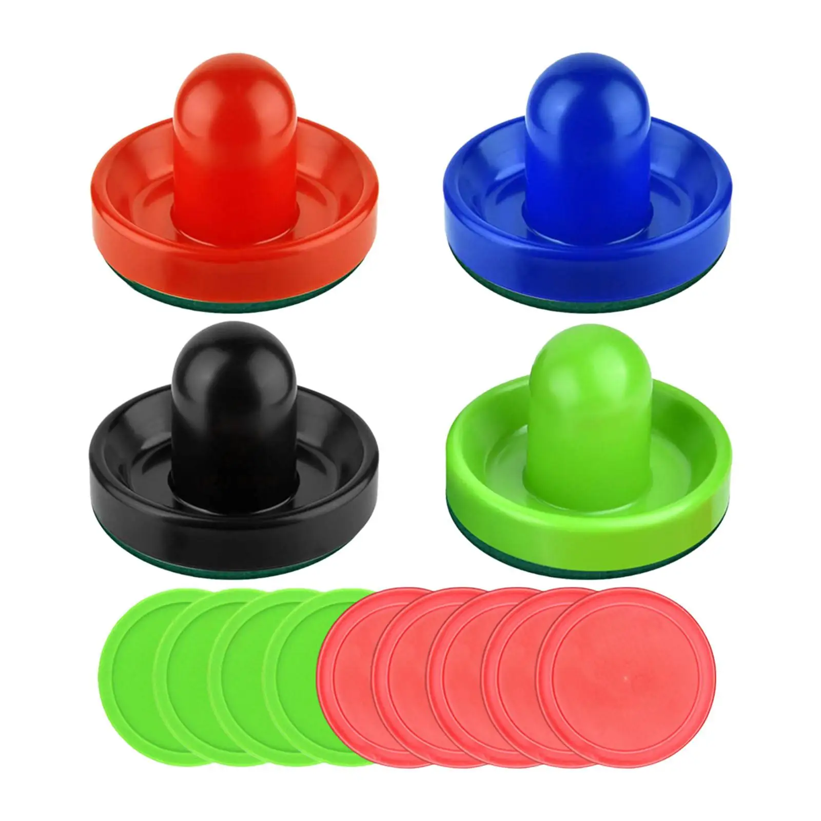 4Pcs Air Hockey Pushers and 8Pcs 2 Color Pucks 96mm Accessories Large Size Air Hockey Paddles for Home Game Tables Kids Adult