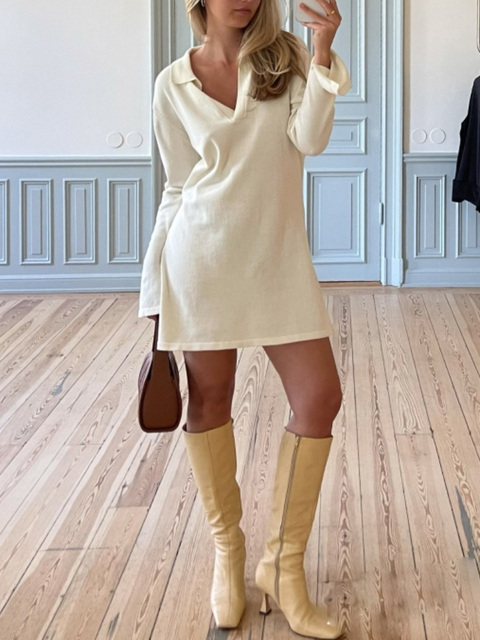 Standard Collar Mini Dress Women Summer Long Sleeve Robe Femme 2022 Casual Shirt Vestidos Mujer Streetwear