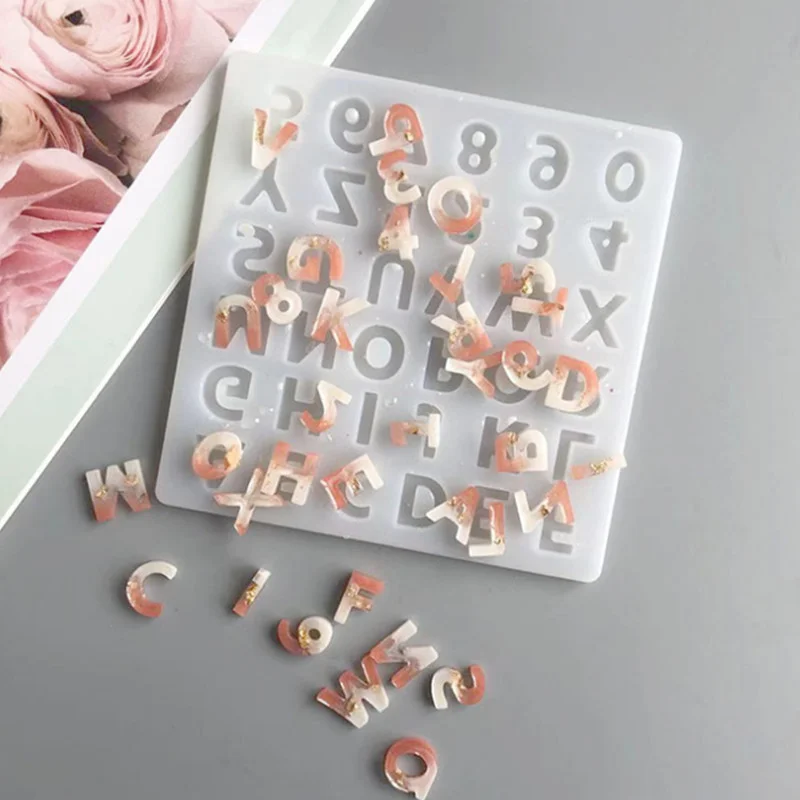 

Small Size 26 Capital Letters Resin Silicone Mold Letter Epoxy Mold DIY Jewelry Making Accessories Digital Sugar Cake Mould