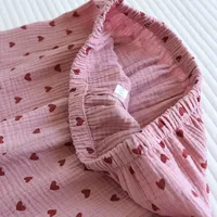 New summer women's pajamas short-sleeved shorts two-piece set 100% cotton crepe loungewear cute love breathable large size suit - Image 6