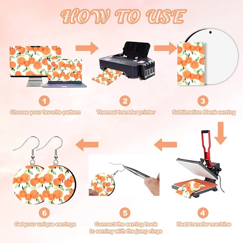 Unfinished Heat Transfer Earrings Sublimation Blanks Earrings with Ear Hooks 2