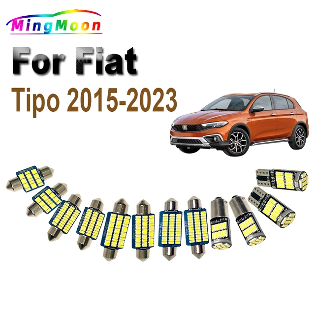 11Pcs For Fiat Tipo 2015 2016 2017 2018 2019 2020 2021 2022 2023 Vanity  Mirror Bulb LED Interior Dome Map Reading Light Kit - AliExpress