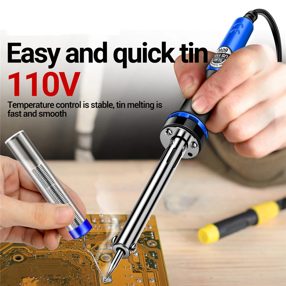 ANENG SL401 Dual Voltage 220V/110V 60W High-Temp Soldering Iron 440-450&deg;C Safety Silicone Handle 131cm Cable High-Efficiency soldering iron electric soldering iron