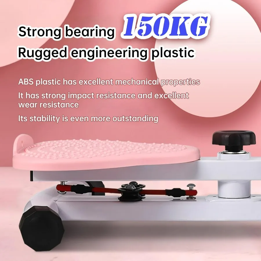 330 lbs Noiseless Anti-Slip Waist Twister Board - Ab Machine with Resistance Bands for Core Exercise & Slimming Waist, Home Gym