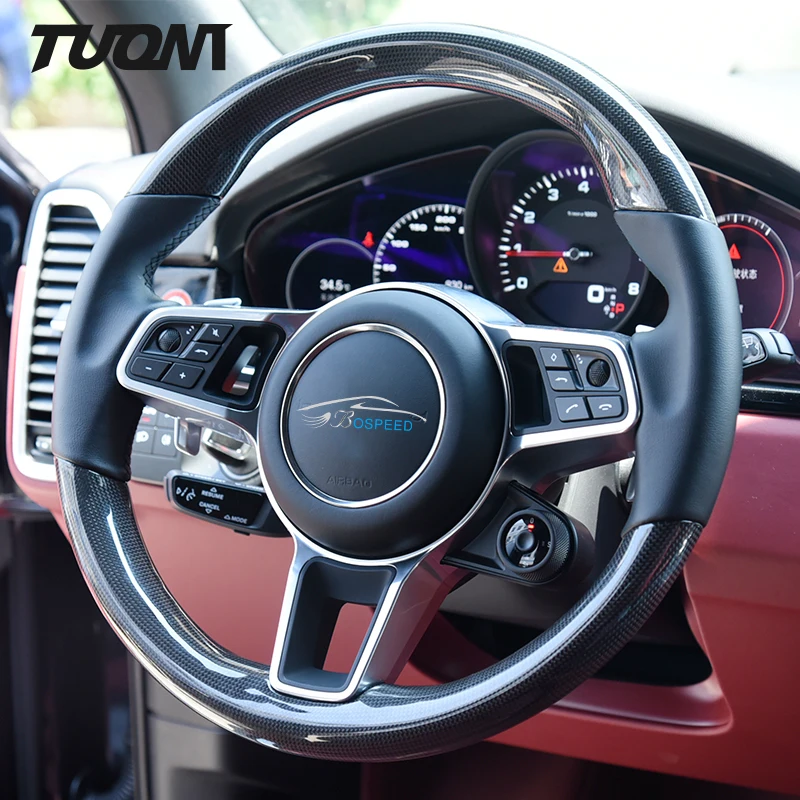 

Автомобильное рулевое колесо из углеродного волокна для Porsche Macan Cayenne Taycan Panamera 991 992 718 917 963Custom