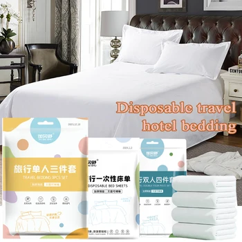 Lenzuola usa e getta Set Asciugamano Copripiumino per hotel Biancheria da letto Federa a prova di sporco Copripiumino sporco Portatile da viaggio Essenziale 1