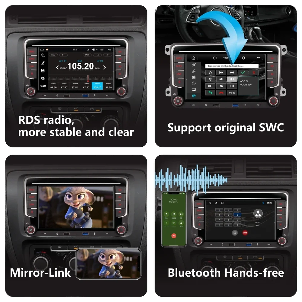 Haudio 2 DIN Autoradio,pour Voiture VW 2009-2012 Golf/Touran