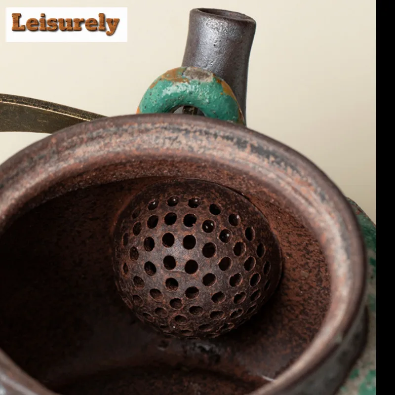 210ml Lifting Handle Teapot Elegant Tea Infuser Pot Tea Maker Kettle With Ball Hole White Tea Chinese Tea Set Collection Craft