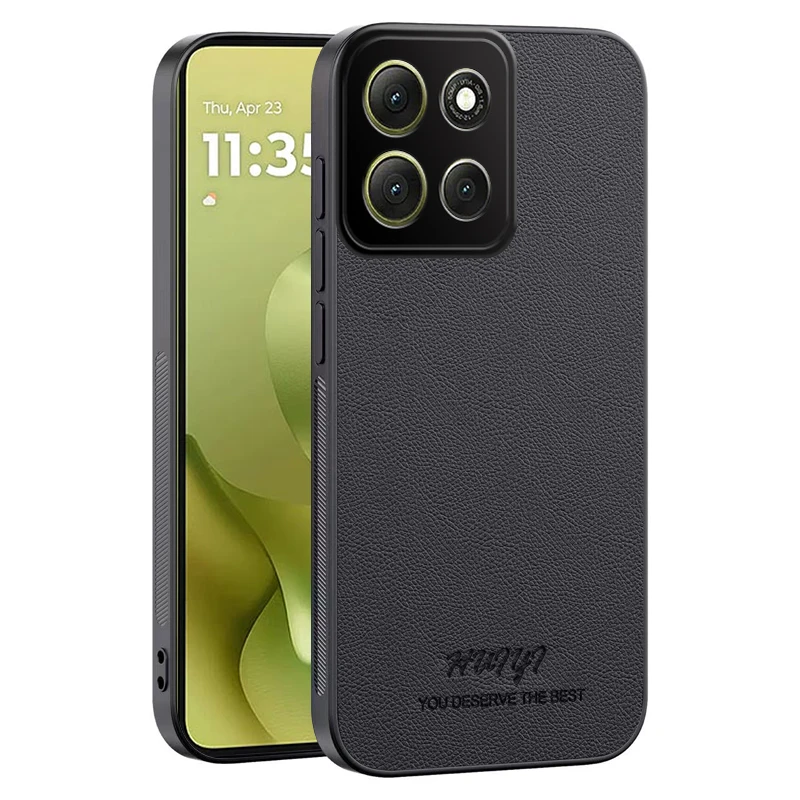 Matte Litchi Texture Leather Soft Silicone Case