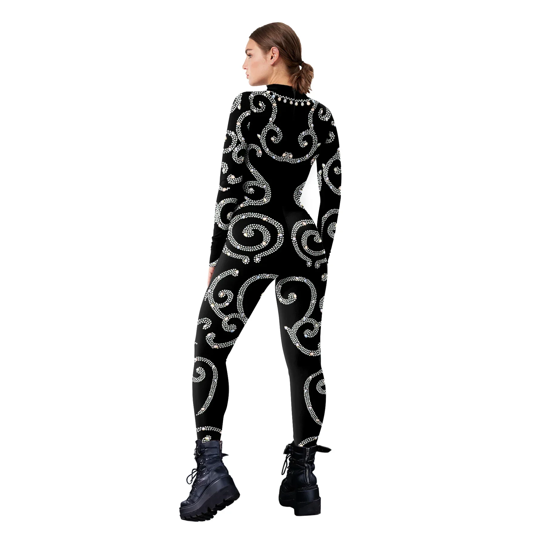 Lace Sequins Pattern 3D Printed Bodysuit Cosplay Shiny Sexy Jumpsuit Adult Carnival Party Performance Costume cosplay costume adult unitard