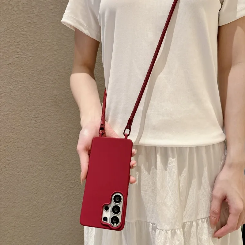 Shockproof Crossbody Phone Case With Cord Strap For Samsung Galaxy_voghion.com