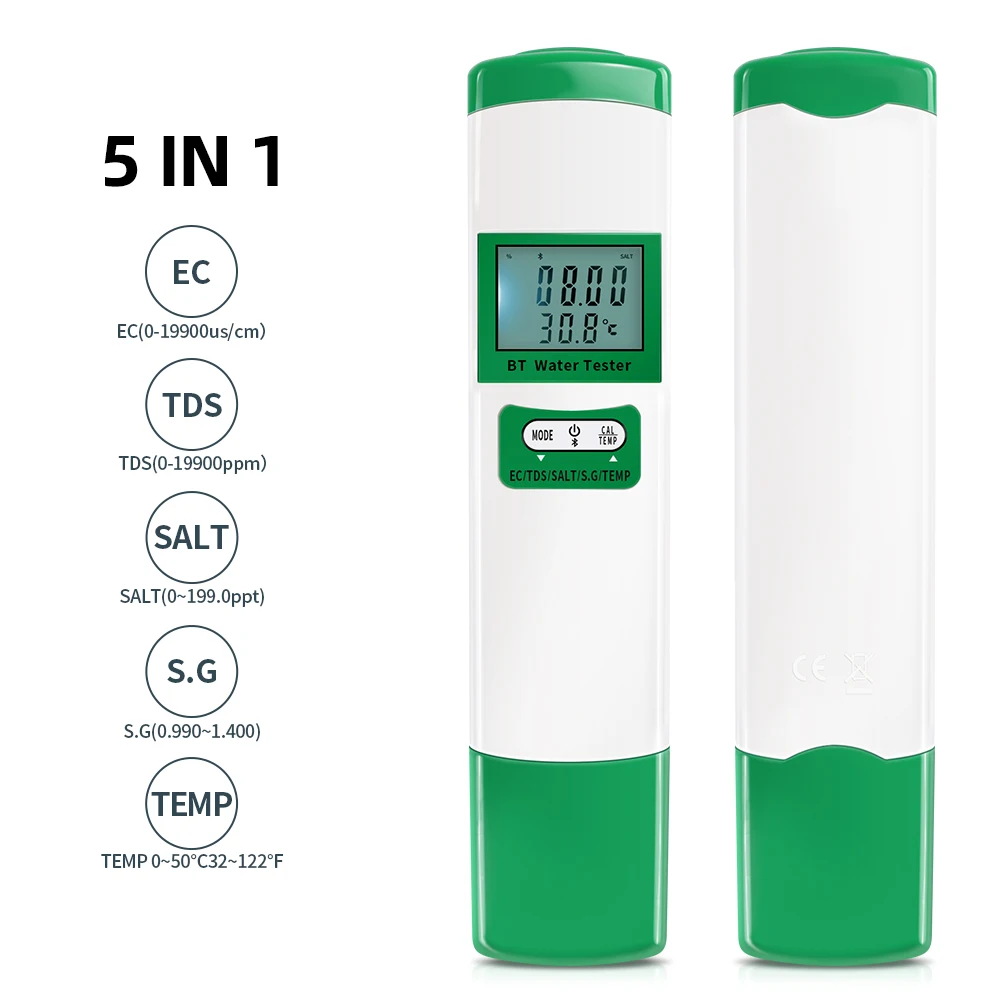 7 In 1 Digital Messgerät PH/ORP/EC/TEMP/SALT/S.G/TDS Wasseertester Pool