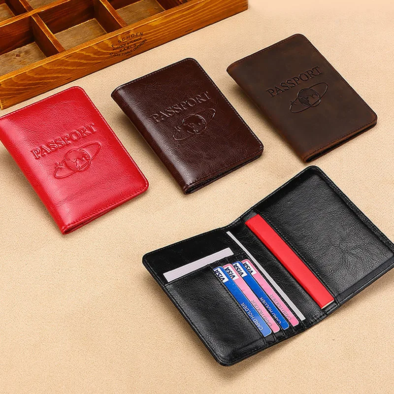 Premium Genuine Leather RFID-Blocking Travel Wallet & Document Organizer
