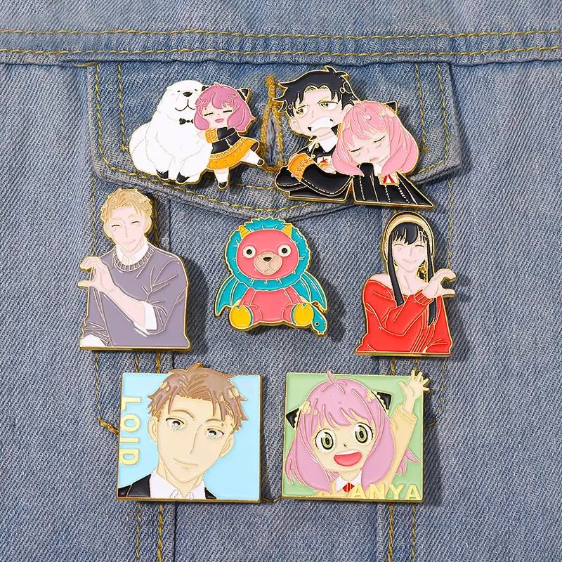 

SPY FAMILY Enamel Pins Custom Anya Yor Loid Forger Damian Brooches Anime Lapel Badges Cartoon Jewelry Gift for Kids Friends