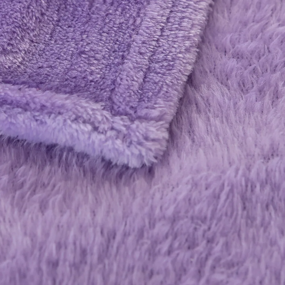 Description Picture 4 of itemSpring Winter Winter Flannel Blanket Fluffy Warm Soft Sofa Cover Bedspread Solid Blue Black Coral Fleece Plush Blankets For Beds