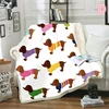 Puppy Dog Blanket Dachshund Dog Printed Blanket Fleece Blanket Flannel Sleep Comfort Super Soft Sofa Blanket 5