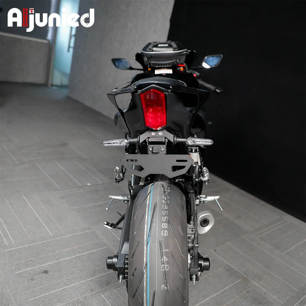 Yamaha YZF R7 MT07 FZ07오토바이 회전 신호 전투 꼬리 깔끔한 조정 가능한 펜더 제거기 라이센스 플레이트 프레임