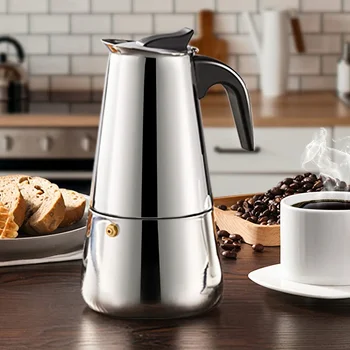 Stainless Steel Moka Pot Espresso Maker – 2 to 12 Cups 1