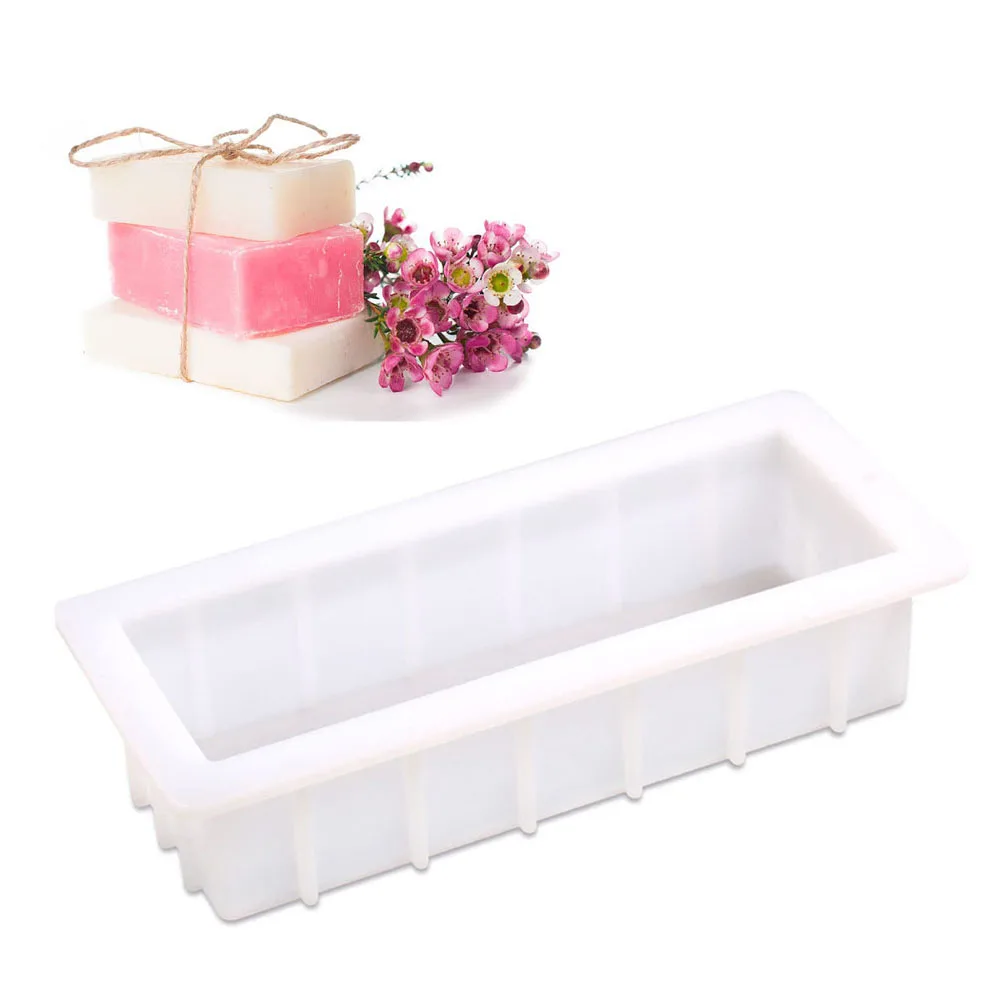 Silicone Mold 1000ML/1500ML Silicone Soap Mold Transparent Rectangle Square Easy Removal DIY Handmade Mousse Loaf Cake Chocolate Making Tools