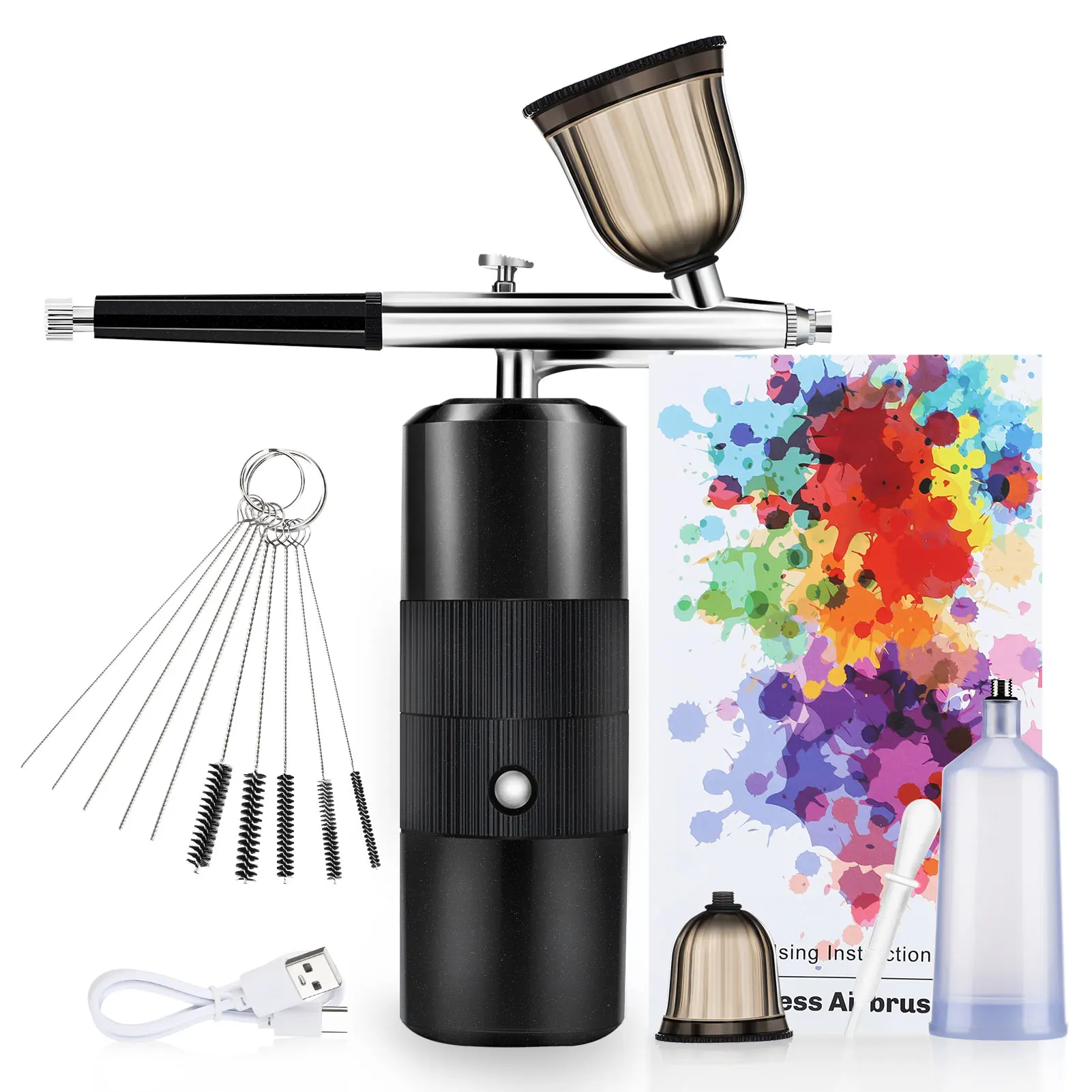Nano Fog Mist Sprayer Mini Compressore D'Aria Kit Air-Brush Paint Spray Gun Aerografo Per Nail Art Tattoo Craft Cake