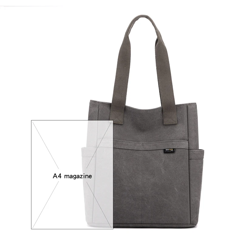 Large Capacity Canvas Shoulder Bag for Women Lady's Casual Top-Handle Bag Daily Use Handbag Lady Shopping Totes Travel Bag 2023