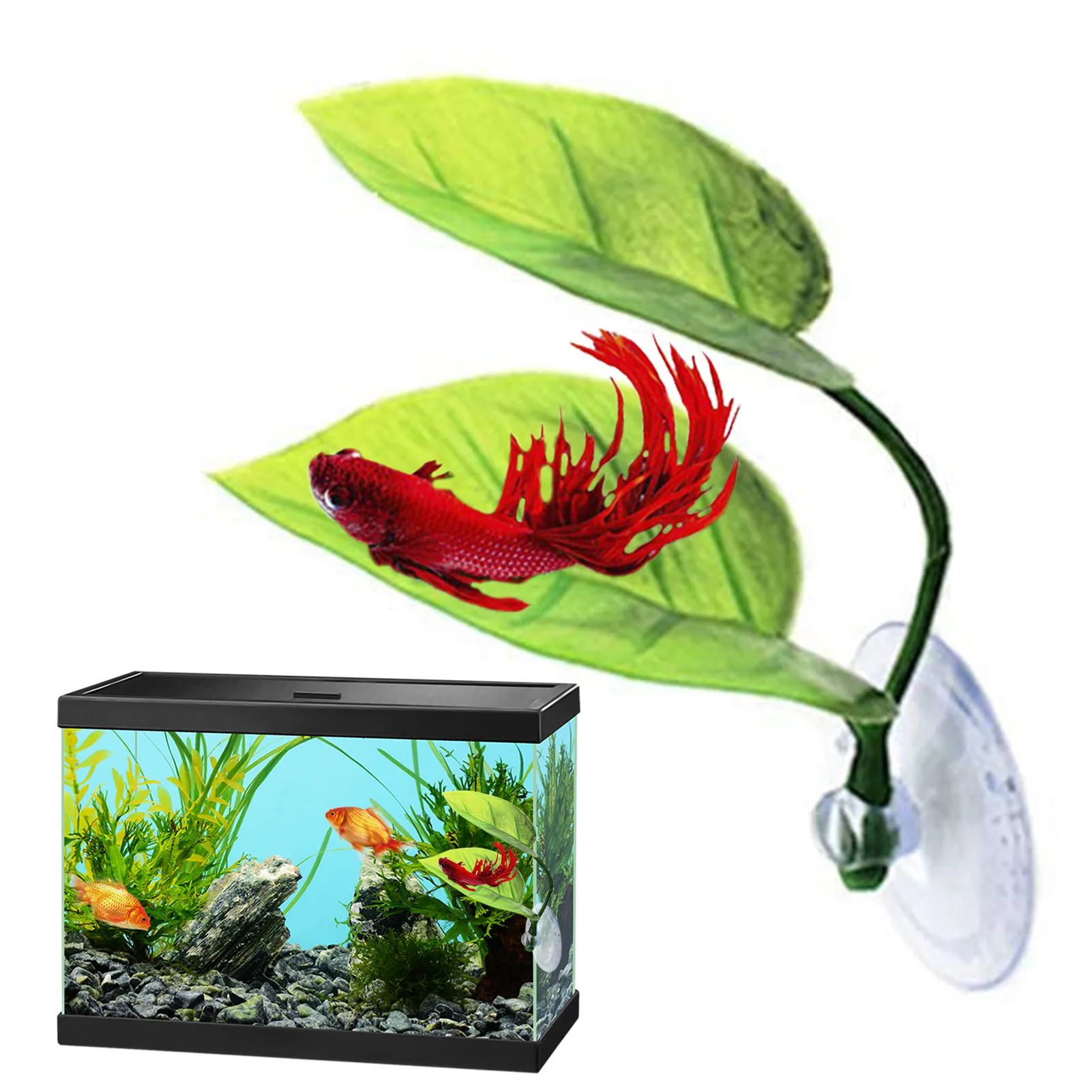 Betta Fish Leaf Pad akwarium artykuły dla zwierząt dekoracja symulacja trawa wodna ozdoba do akwarium sztuczna symulacja