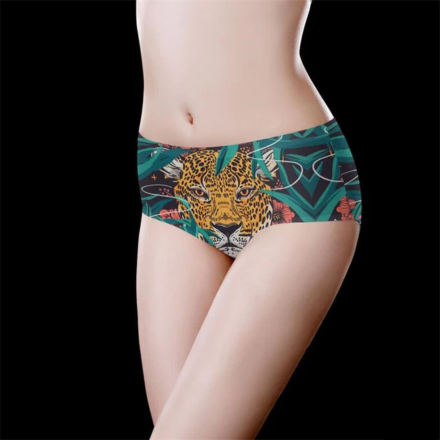 Funny Animals Pattern Print 3D Leopard Panties Women Underwear Ice Silk  Girl Briefs Soft Intimate Seamless Lingerie Underpants - AliExpress