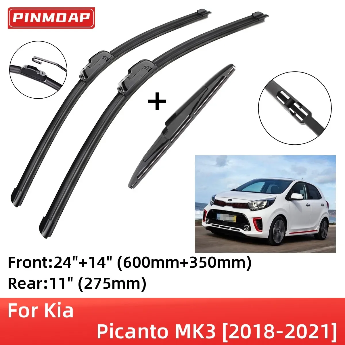 Autozijruitzonwering voor KIA PICANTO 2017-2023, duurzame Blockout UV-zonbescherming Autoruit Zonneklep Ademend Mesh Covers Accessoires,G-Rear Windshield
