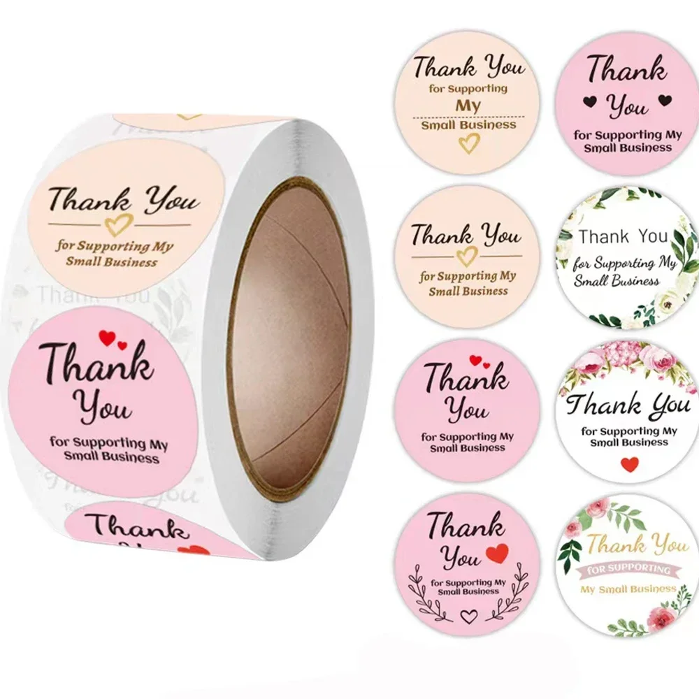 Thank You Stickers 50-500pcs Round Thank You Stickers for Envelope Seal Labels Gift Packaging decor Birthday Party Scrapbooking Stationery Sticker