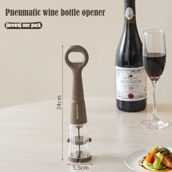 Dual - Function Air Pressure Wine & Beer Opener - Portable, Effortless Corkscrew for Home Use (Brown)
