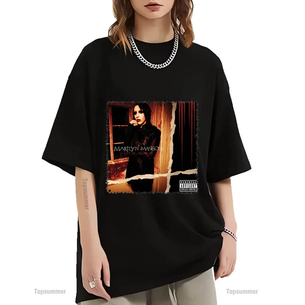 Eat Me, Drink Me Album T Shirt Marilyn Manson Tour T-Shirt Uomo Hip Hop Harajuku Maniche Corte Tshirt Donna Top Oversize