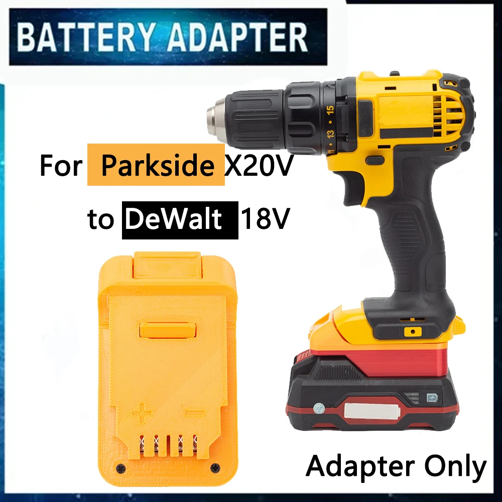 Battery Adapter Converter For Parkside Lidl X20V Team Lithium Battery to for DeWalt 18V Power Tool Accessories(NO Battery ) 1pcs battery adapter converter for makita 18v lithium to for parkside x20v power tools accessories not include tools