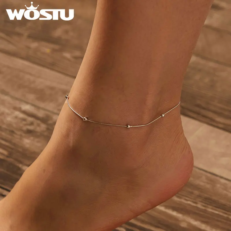 Silver Anklets 925 Sterling for Women Beach