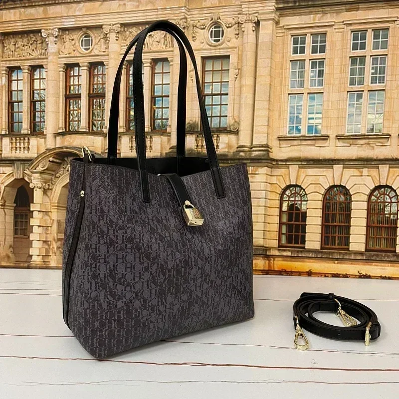 100% Genuine Cowhide 2024 New Women's Large Capacity Metal Buckle Single Shoulder Diagonal Fashion CHCH HCHC Handbag Cc Gg Sac 2024 new high quality women s fashion chch hchc one shoulder diagonal cross cowhide handbag famous luxury designer sac amain、