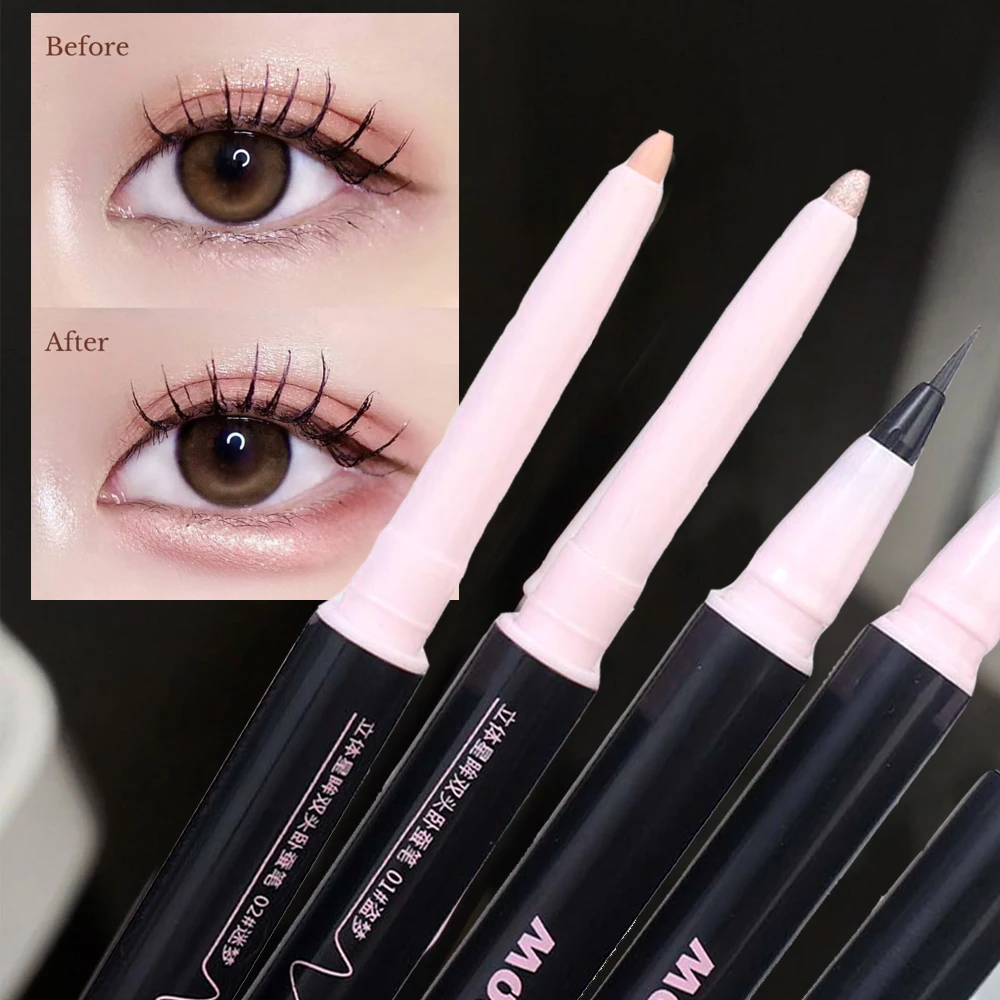 Double Head Matte Eyeshadow Pencil Waterproof Lasting Natural Brightening Glitter Korean Makeup Cosmetic eye shadow,eyeshadow stick,eye shadow stick