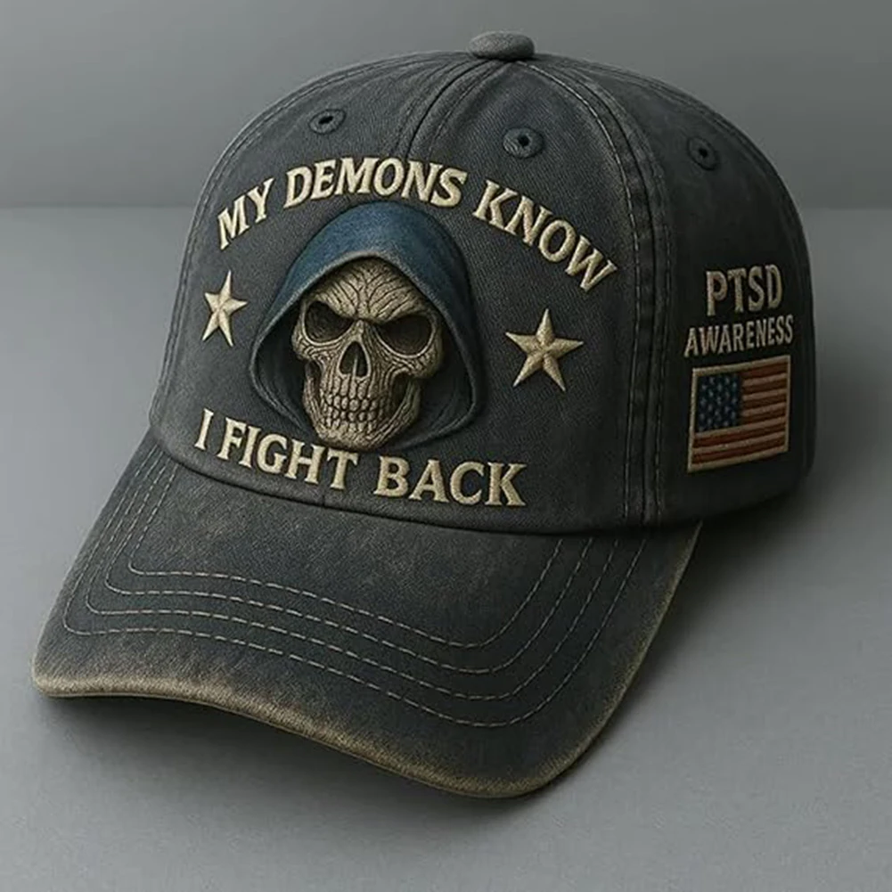 Death Fight Mental Health Casual Baseball Cap Sun Protection PTSD Awareness Hat Breathable for Activities Hiking Camping Picnic