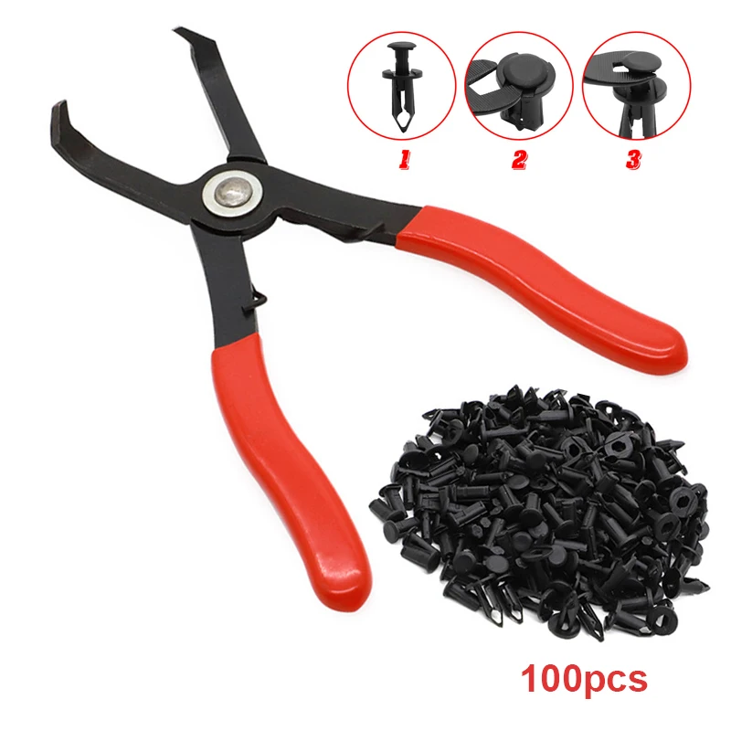 reyu411ETOworks オーダー品 For Can-Am ATV UTV Plastic Body Rivet Pliers Tool W/ Rivets For