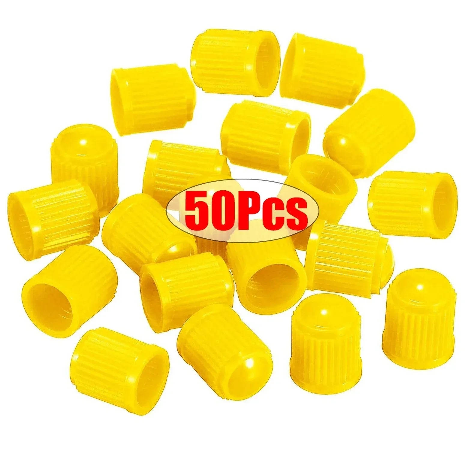 50-Pack Black Tire Valve Caps with O-Ring Seal - Universal Dust Covers